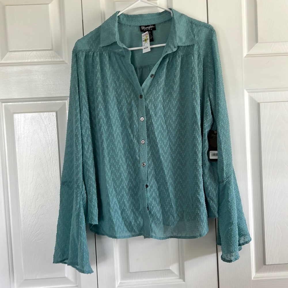 WRANGLER RETRO LONG SLEEVE BLOUSE SMALL NEW WITH TAGS